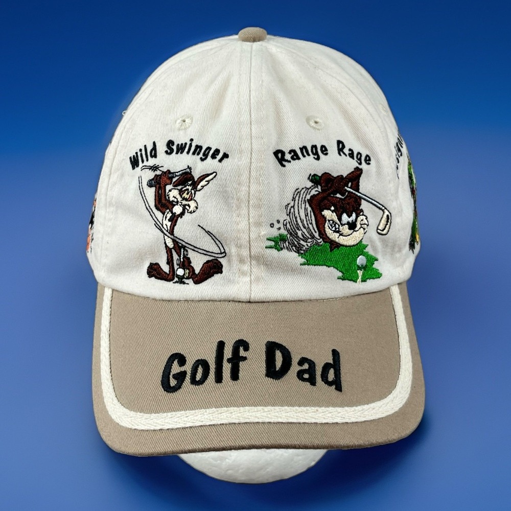 Vintage 2001 Looney Tunes Golf Dad Embroidered Characters Hat Cap Strapback NEW